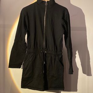 long sleeve zip-up sweatshirt dress